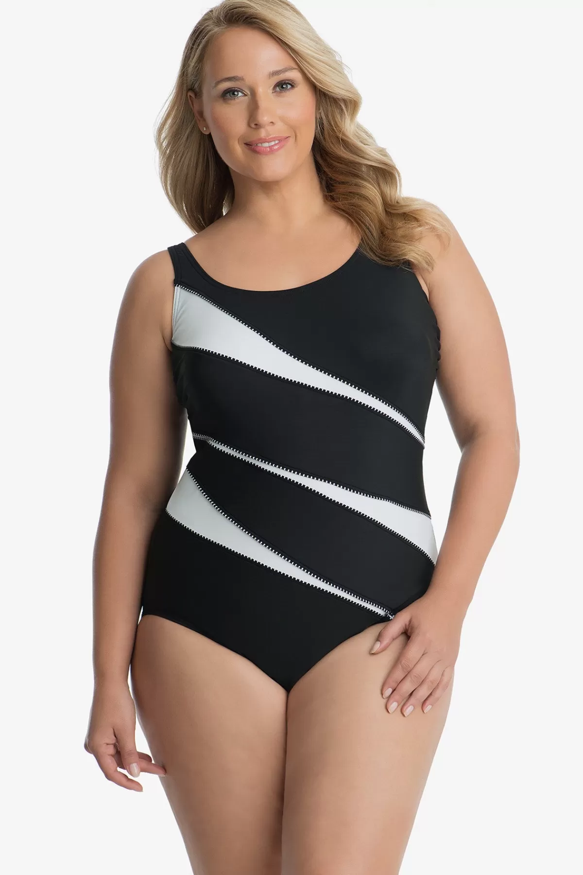 Miraclesuit Plus Size Colorblock Helix One Piece Swimsuit | Women One Piece