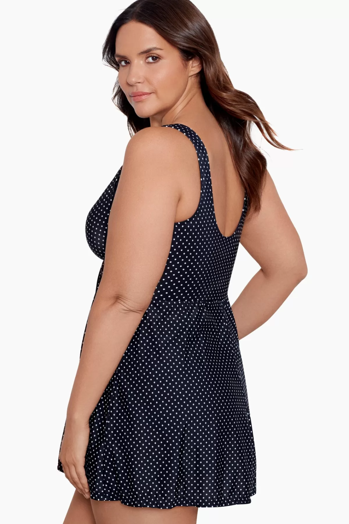 Miraclesuit Plus Size Pin Point Marais One Piece Swim Dress | Women Swim Dress