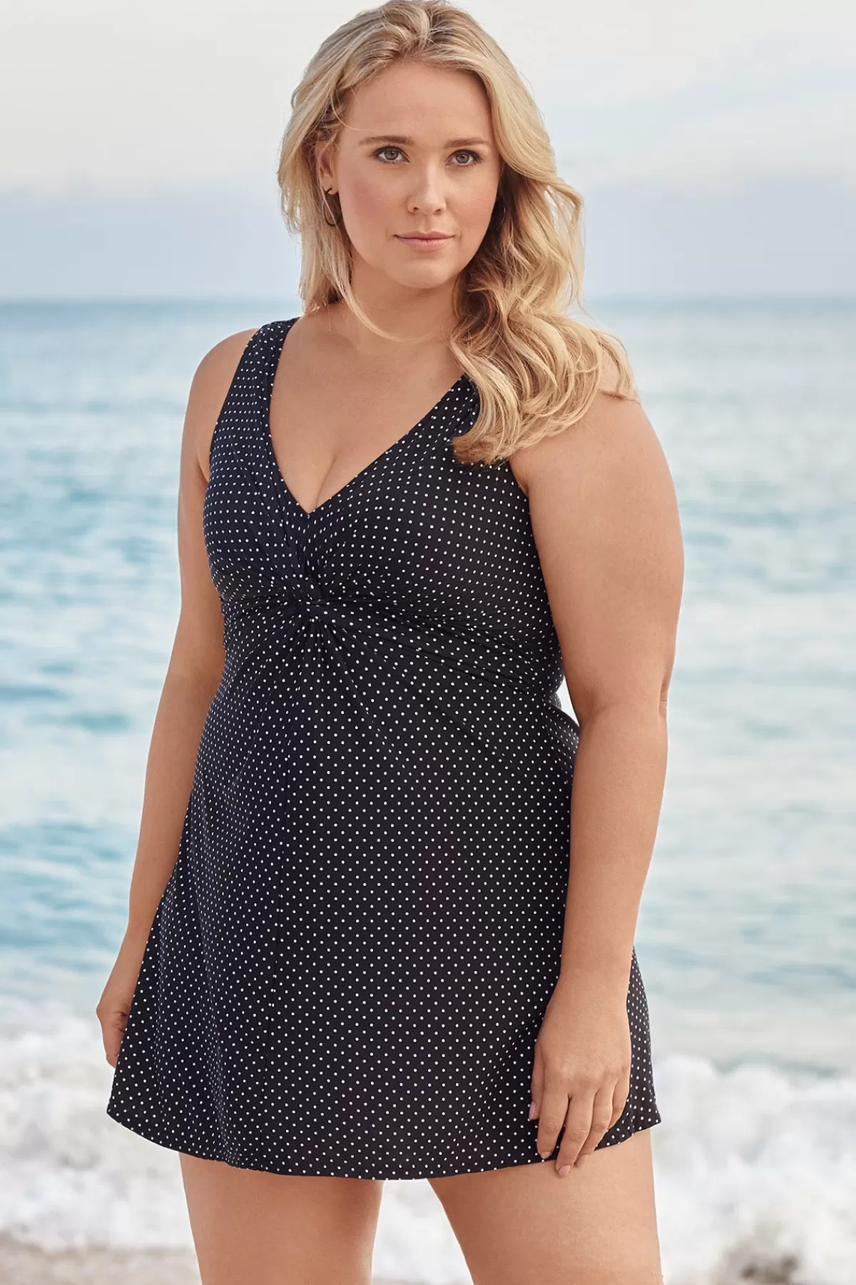 Miraclesuit Plus Size Pin Point Marais One Piece Swim Dress | Women Swim Dress