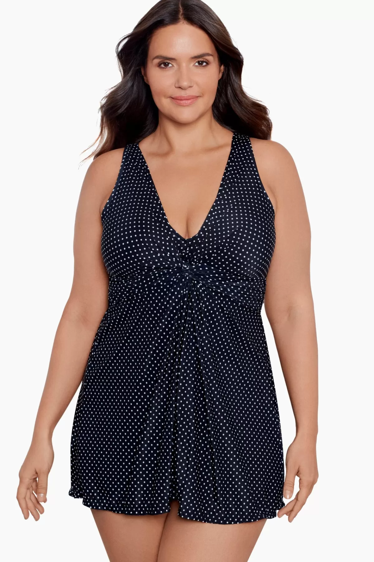 Miraclesuit Plus Size Pin Point Marais One Piece Swim Dress | Women Swim Dress